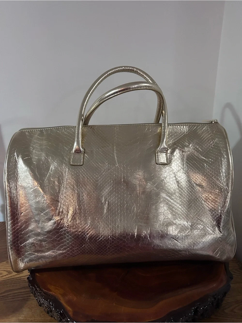 Michael Kors Metallic Gold Travel Satchel